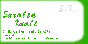 sarolta knall business card